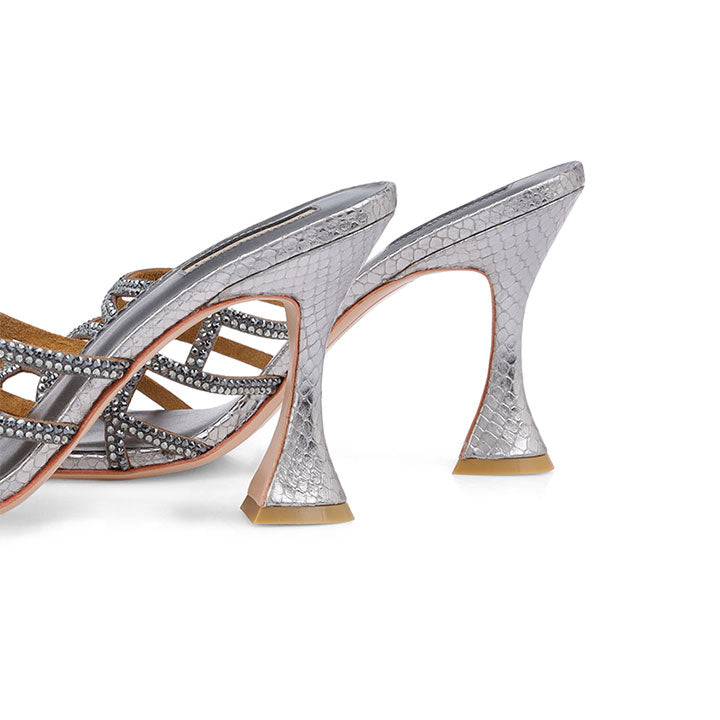 Sabine - Gunmetal Luxury Embellished High Heel