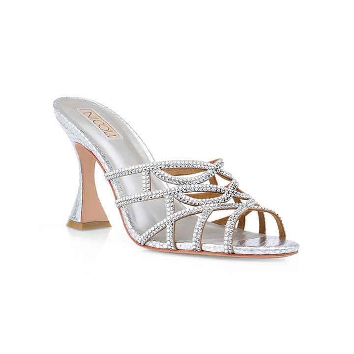 Sabine - Silver Luxury Embellished High Heel