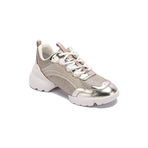Bernie-Gold Luxury Embellished Sneakers 