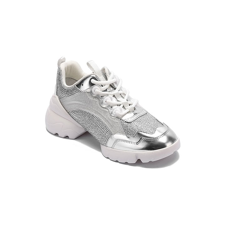 Bernie-Silver Luxury Embellished Sneakers