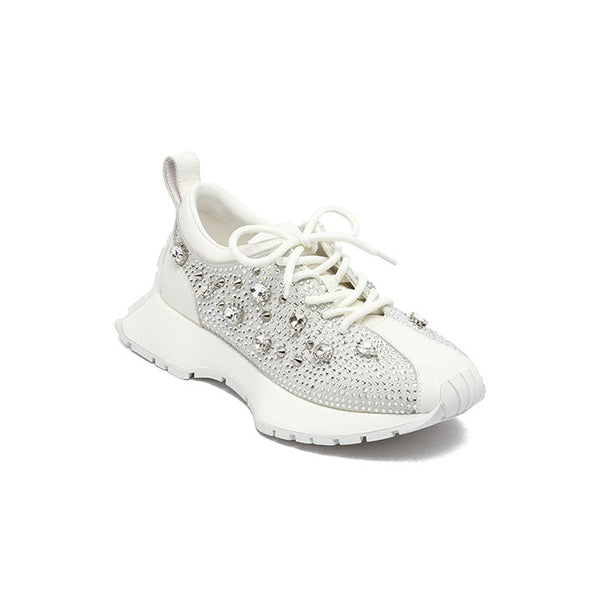 Eileen-White Luxury Embellished Sneakers 