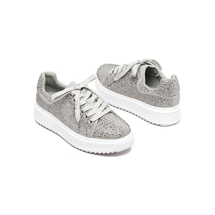 Hanneke-Grey Luxury Embellished Sneakers 