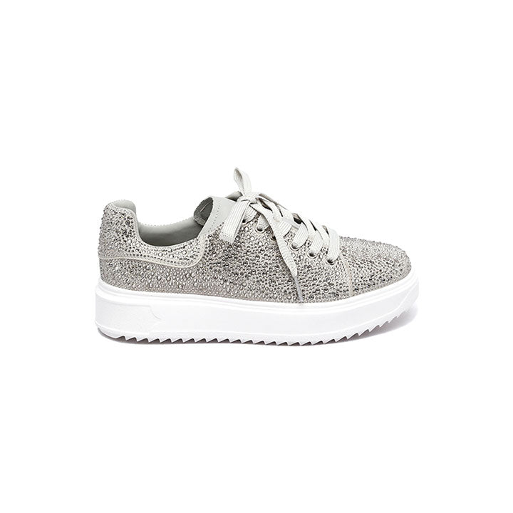 Hanneke-Grey Luxury Embellished Sneakers 
