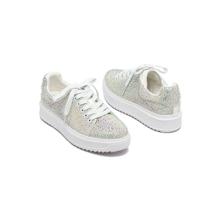 Hanneke-White Luxury Embellished Sneakers 