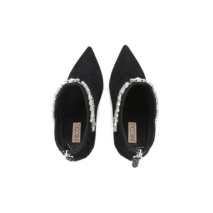 Hawise-Black Luxury Embellished Boots