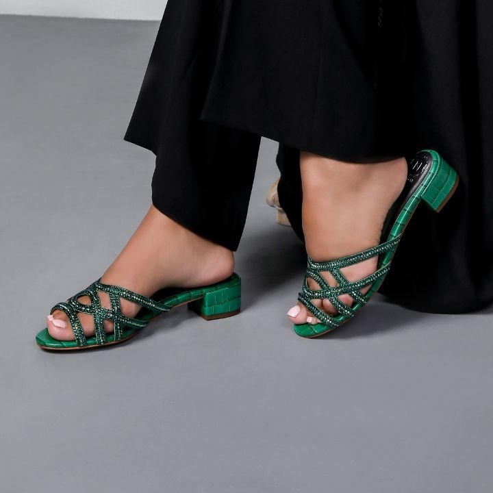 Miuccia Luxury Embellished Box Heel 