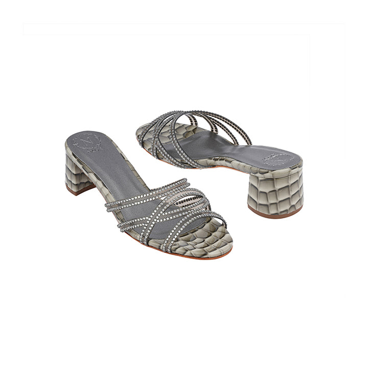 Manuka Luxury Embellished Box Heel 